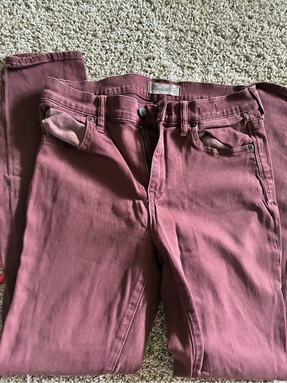 Madewell Autumn Maroon Skinny Jeans